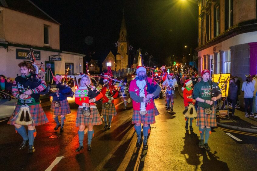 The band lead the parade in Blairgowrie. Image: Steve MacDougall/DC Thomson.