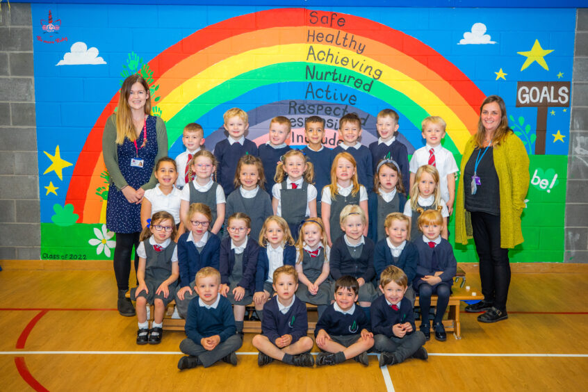 Inchture Primary School, P1 and P1/2 with Joanne Low and Lynne Ransford.