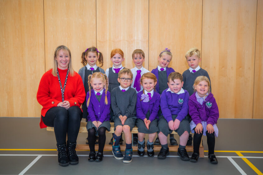 Longforgan Primary School, with Mrs Ione Russell.
