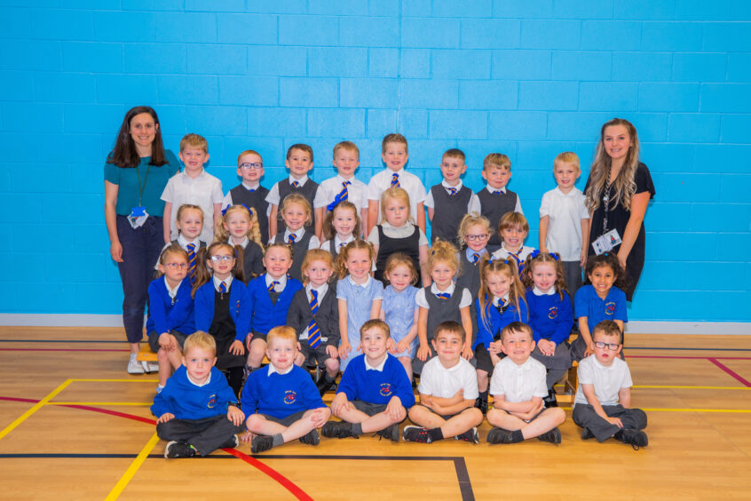 Sidlaw View Primary School, P1/2 with Miss Fiona Callaghan and Kayce Fleck.