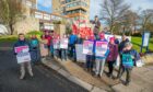 UCU workers during separate industrial action at Dundee University in February this year. Image: Steve MacDougall/DC Thomson.