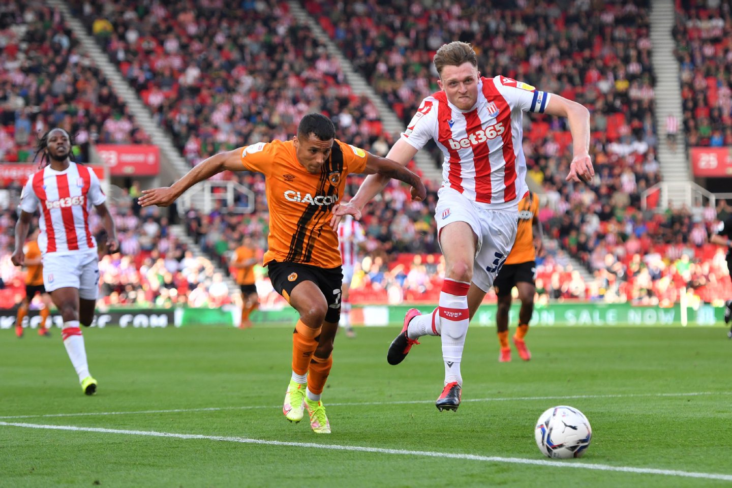 Harry Souttar in action for stoke City last season. Image: Anthony Devlin/PA Wire.