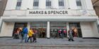 photo shows customers walking past the Marks and Spencer store in Dundee city centre.