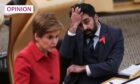 photo shows First Minister Nicola Sturgeon and Health Secretary Humza Yousaf in the Scottish parliament debating chamber.