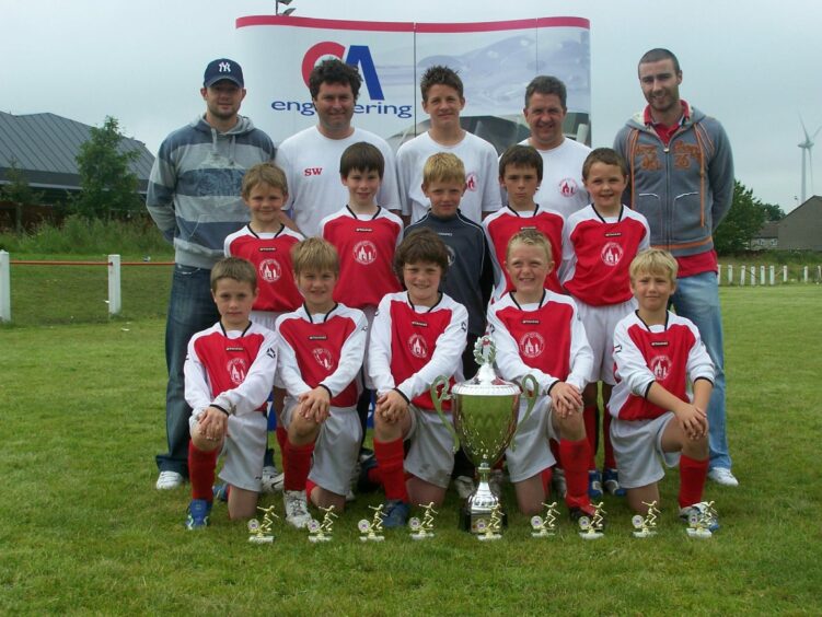 Harry Souttar (front, second right) pictured in the Brechin Under-10s in 2007. Image: Supplied