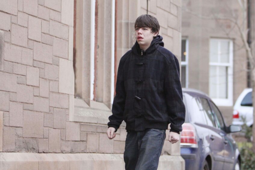 Jordan Henderson at an earlier hearing in Forfar Sheriff Court.