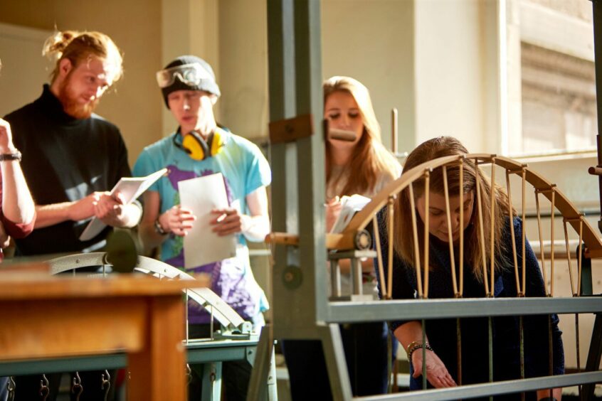 A photo of students at Abertay University