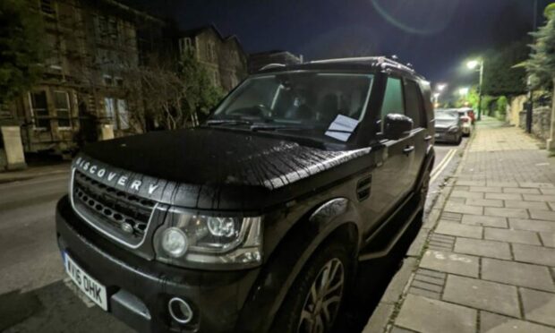 One of the SUVs targeted in Dundee. Image: Tyre Extinguishers.