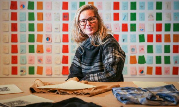 Tartan designer Clare Campbell seeks to shed light on how much plastic is in our clothing. Image: Mhairi Edwards/DCThomson