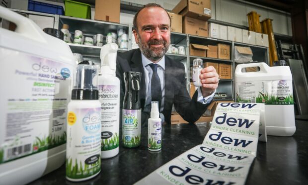 Erik Smyth, chief executive of Dundee firm Ecoanolytes that produces the Dew cleaning range. Image: Mhairi Edwards/DC Thomson.