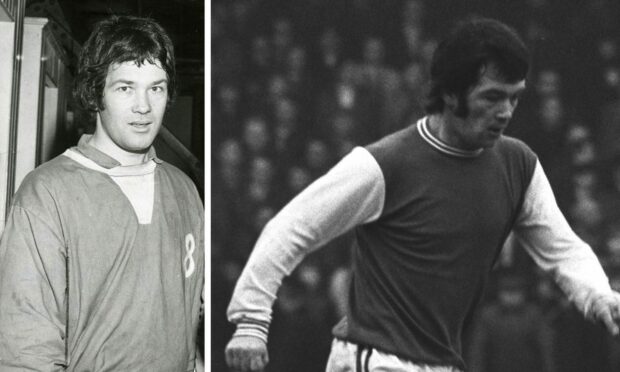 Jimmy O'Rourke (left, with St Johnstone and right at Hibs). Images: DCT and SNS.
