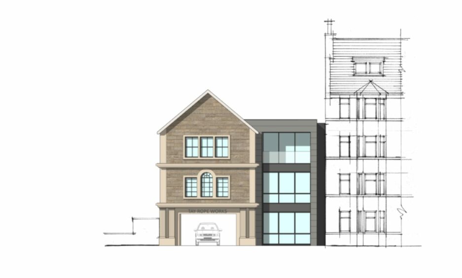Proposed frontage for the Ropeworks, featuring a new sign.