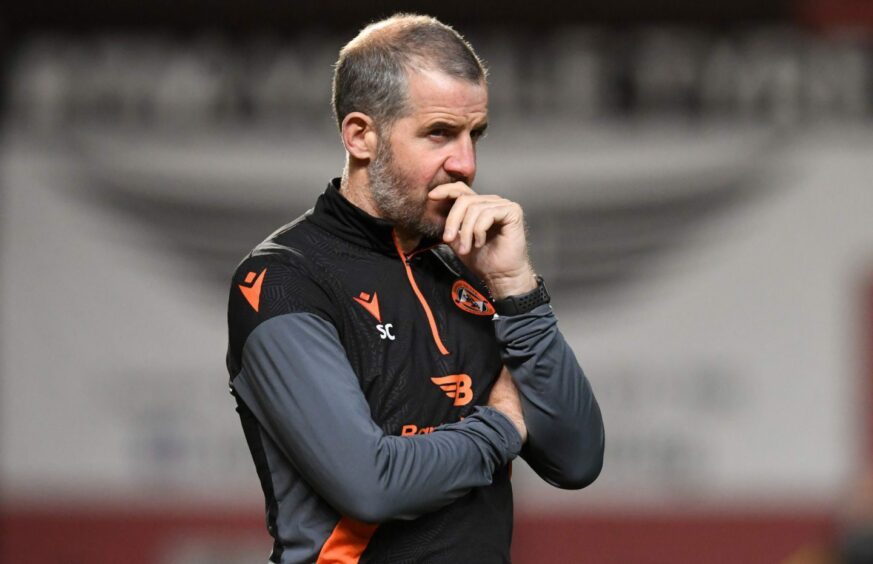 Stevie Crawford on the touchline during his time at Dundee United
