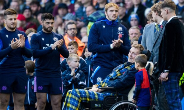 Doddie Weir at Murrayfield for the last time. Image: SNS.