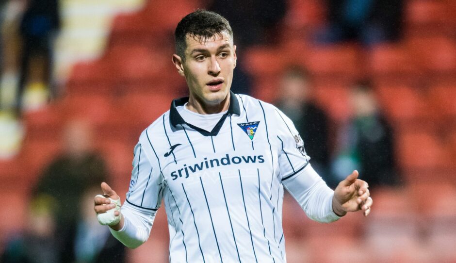 Nikolay Todorov in action for Dunfermline Athletic. Image: Ross Parker / SNS Group.