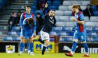 Paul McMullan celebrates his winner at Inverness. Image: SNS.