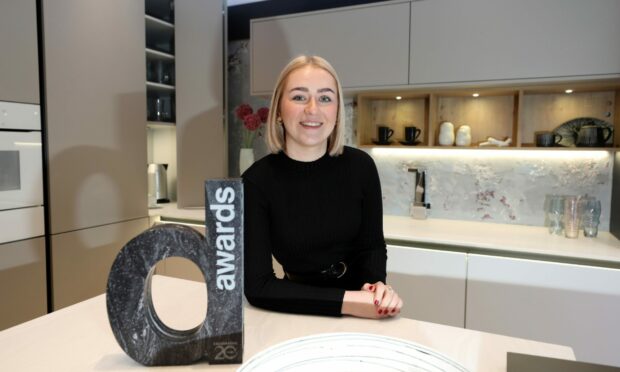 Abbie Hunter of Selan Design in Broughty Ferry with her award. Image: Gareth Jennings/DC Thomson.