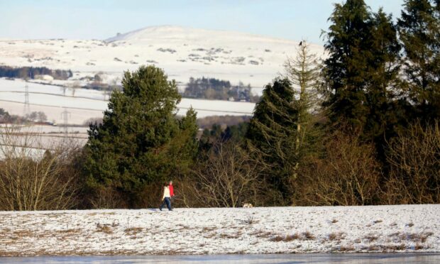 Snow and ice at Clatto Reservoir, Dundee. Image: Gareth Jennings/DC Thomson