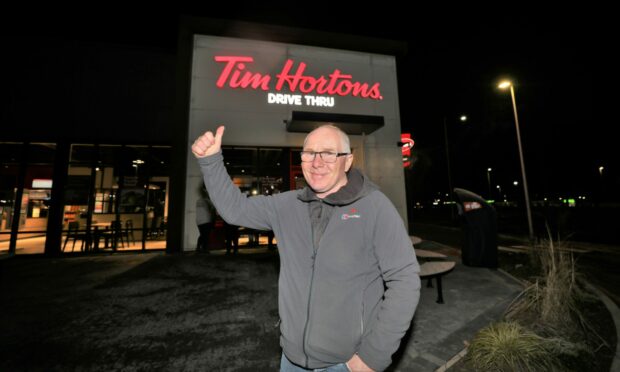 Robert McLeod from Perth started queueing at Tim Hortons at 3pm on Sunday for Monday's 7am opening. Image: Gareth Jennings/DC Thomson