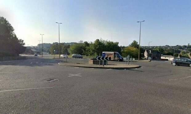 The roundabout on Coupar Angus Road where the crash took place. Image: Google Maps