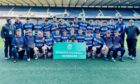 Howe of Fife/Bell Baxter High School team who drew 14-14 with North Berwick High School in the Scottish Rugby Union Schools Shield. Image: Howe of Fife/Bell Baxter High School