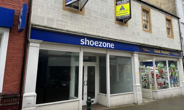 The former ShoeZone shop on Arbroath High Street was withdrawn prior to sale. Image: Graham Brown/DC Thomson