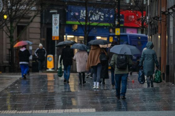 A yellow warning has been issued for rain. Image: Kim Cessford / DC Thomson