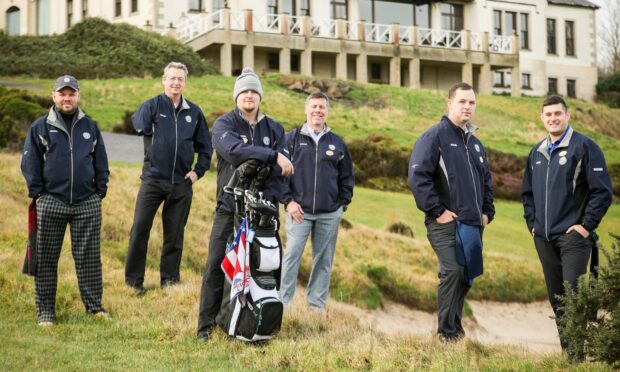 A group of former soldiers who took part in the Caddie School for Soldiers programme at the Duke's Course. Image: Kris Miller/DC Thomson