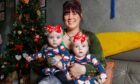 Fife mum Kirsten Nisbet is looking forward to her first Christmas with her seven-month old twins Dahlia and Jovie. Image: Kenny Smith/ DC Thomson