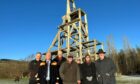 Museum representatives with campaigners and park officials at the Mary Pit Head.