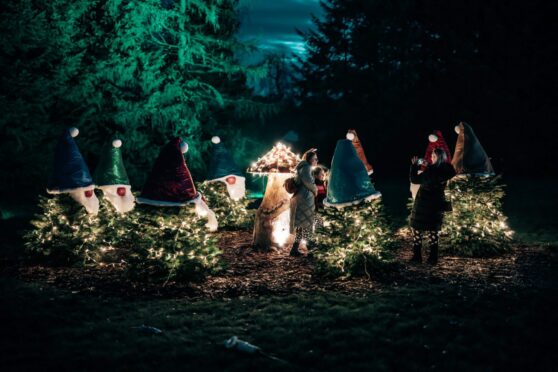 Families wander in the winter wonderland. Image: Brechin Castle Centre