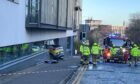 The scene of the crash at Dundee University. Image: Laura Devlin/DC Thomson.