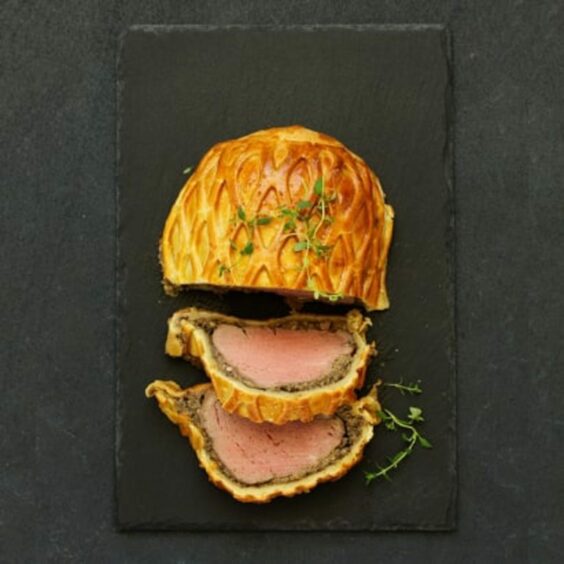 A photo of beef Wellington - one of the 7 alternatives to turkey