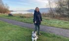 Briony McDonald and husky at Loch Leven