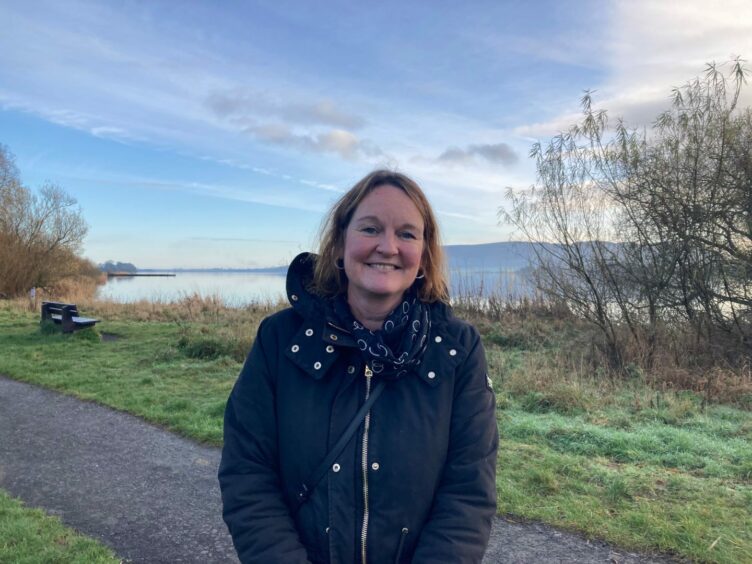 Briony McDonald enjoys walking around Loch Leven with her husky.