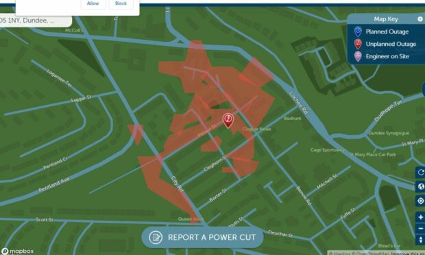 A map showing the affected area.. Image: SSEN.