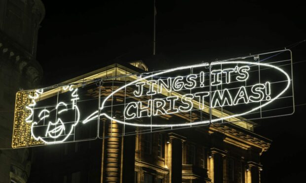 Oor Wullie features on one of the Christmas lights. Image: Arro Lighting.