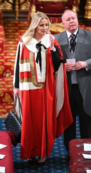 Baroness Michelle Mone at the State Opening of Parliament in the House of Lords.