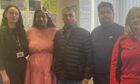 Rita Neale from Victim Support Scotland, Perth Minorities Association members Rani Melrose, Aziz Rehman and Laeeq Rehman, and community warden Gillian. Image: Perth Minorities Association.