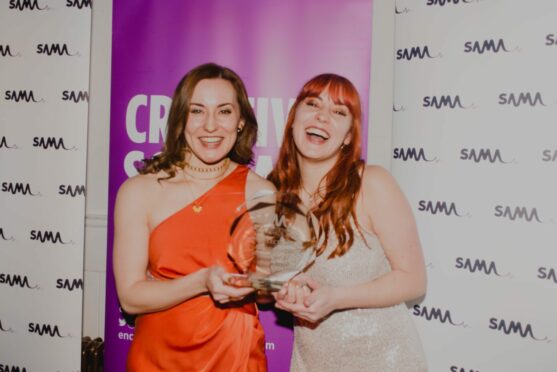 Frankie and Jozette (Kintra) won Best Electronic at the Scottish Alternative Music Awards 2022. Image: SAMA.