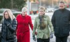Ms Allan's family arrive at Dunfermline Sheriff Court for the first day of the fatal accident inquiry. Image: Steve Brown/ DC Thomson.