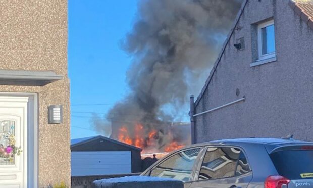 The fire on Sherbrook Street, Dundee. Image: Klaudia Nowicka