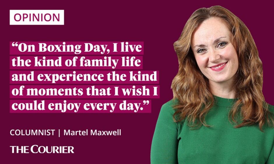 The writer Martel Maxwell next to a quote: "On Boxing Day, I live the kind of family life and experience the kind of moments that I wish I could enjoy every day."
