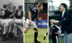 Dundee winning streaks through the ages (from left) Alan Gilzean at Ibrox, Jamie Adams against Partick Thistle and Archie Knox in charge of the Dark Blues.