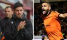 Dundee United boss Liam Fox (left) belives Aziz Behich's return has given Dundee United squad a boost. Images: SNS