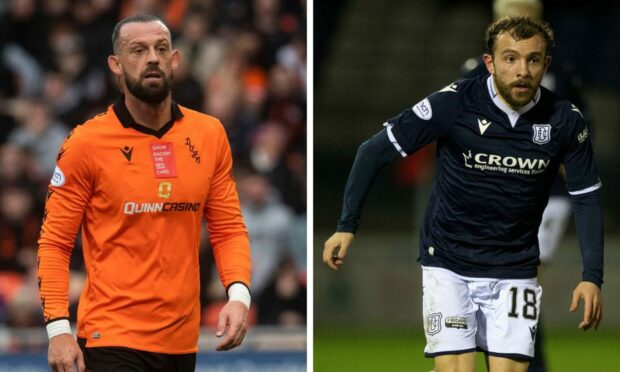Dundee United star Steven Fletcher (left) and Dundee hot shot Paul McMullan must set the tone for their teams. Images: SNS