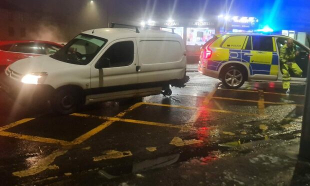 The damaged van after the crash on Clepington Road. Image: Supplied
