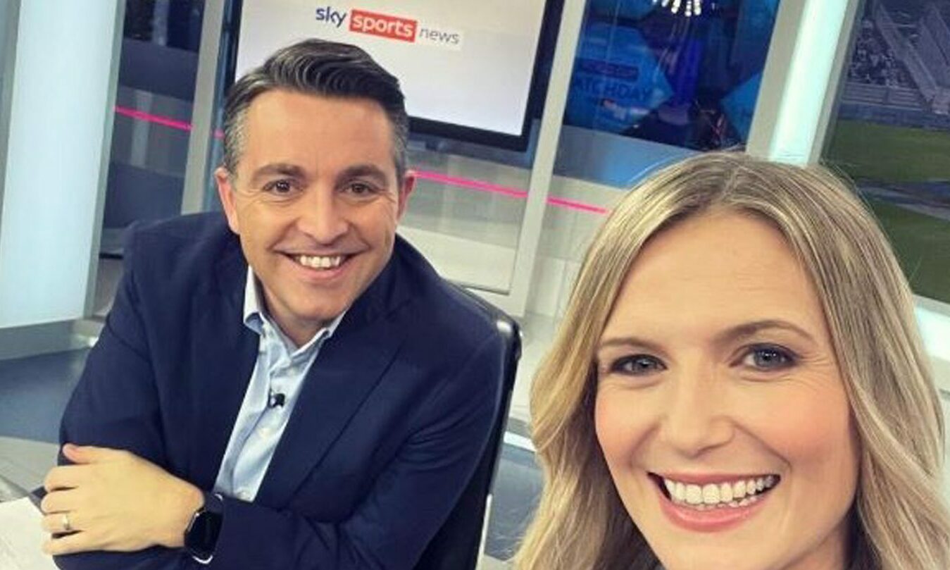 Jo Wilson with fellow Sky Sports presenter Julian Warren.