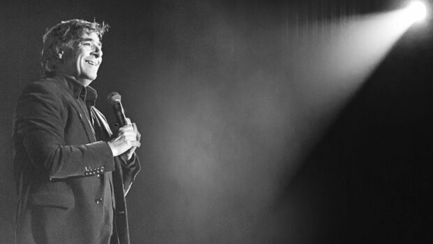 Mark Steel is bringing his new show to the Gardyne Theatre.