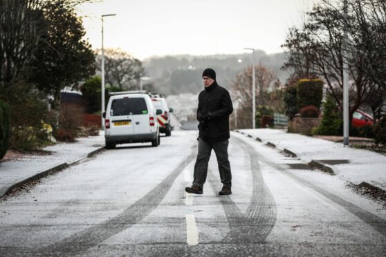'Lethal ice' followed the snow. Image: Mhairi Edwards/DC Thomson.
